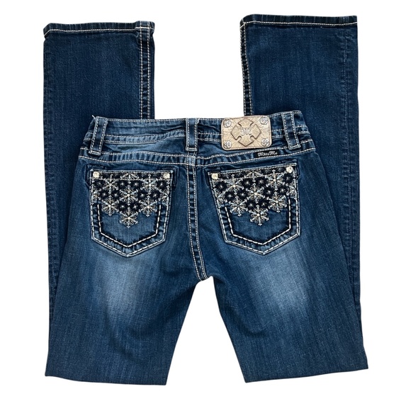 Miss Me Women's Rhinestone Signature Boot Jeans Size 28 - Picture 1 of 12